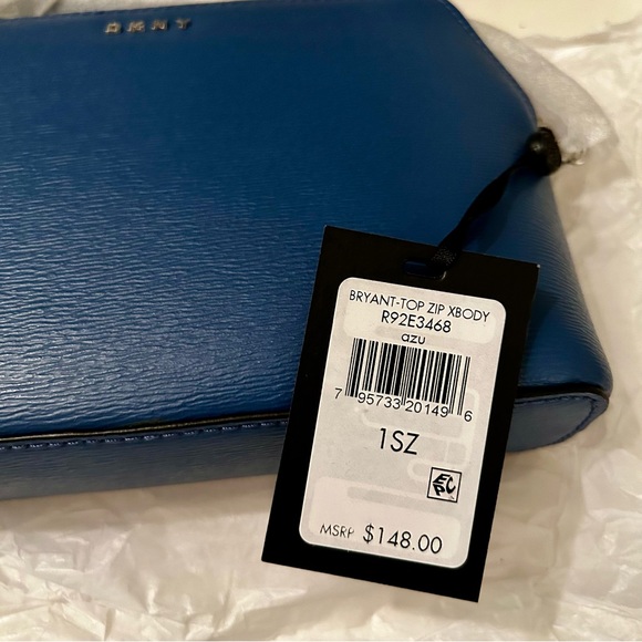 NWT DKNY Bryant Dome Crossbody Blue Top Zip Retail $148 - Picture 6 of 15